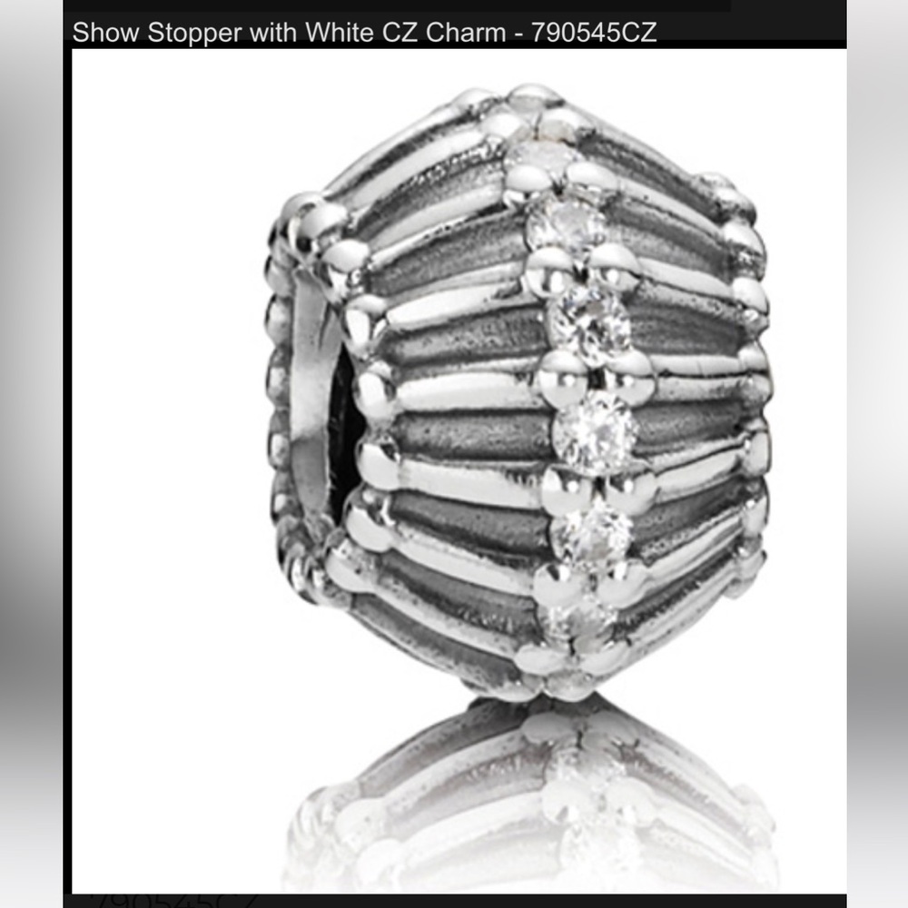 Retired Pandora charm: Showstopper with white zirconia